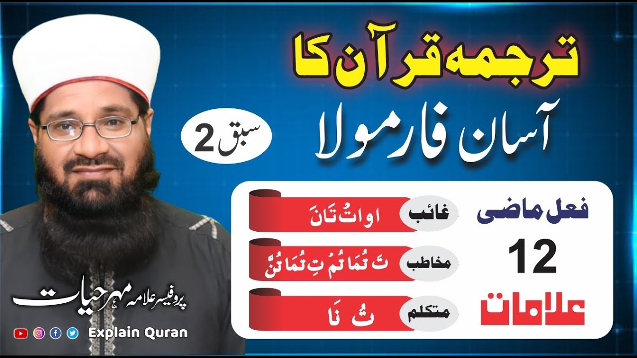 Arabic Grammar For Understanding Quran | Quran Fahmi|Asan Tarjuma Quran| Formula Asan Quranفعل ماضی