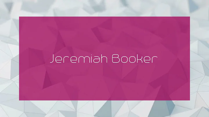 Jeremiah Booker Photo 12