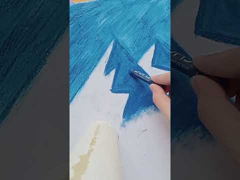 Mountains 🏔️ #shorts #art #drawing #mountains #oilpastel  #subscribe #growth
