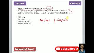 Java C Language | UGC NET computer science previous question paper with solutions