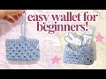 how to crochet an easy & cute wallet for absolute beginners ⭐ | step-by-step tutorial | no sew