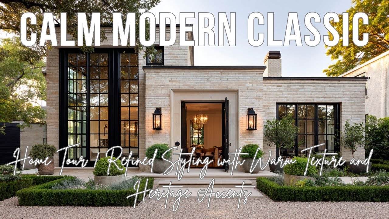 Спокойный современный классический интерьер: изысканный стиль с теплыми текстурами и традиционным...