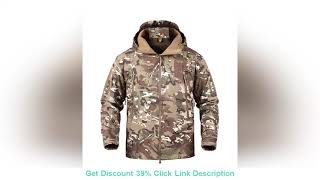 Review Outdoor Tactical Camouflage Men Jacket Coat Military Army Jacket Winter Waterproof Soft Shel screenshot 5