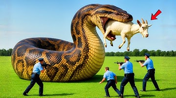 Brave Rescue Team Saves Mother Goat from a Giant Python