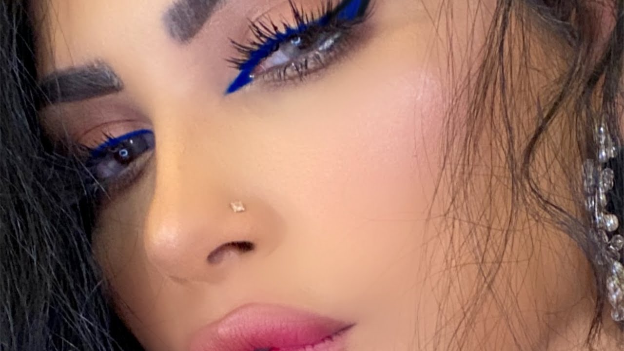 أيلينر أزرق مع مكياج ترابي💎 | سناب ميثاء عبدالجليل