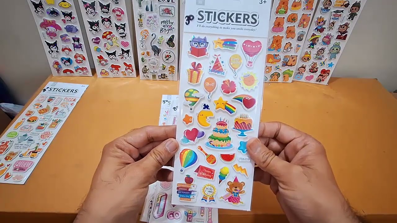 Unboxing and Review of Cartoon Puffy 3D PVC Cute Mix Stickers | Funny Stickers for Kids