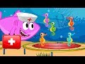 5 Little Baby Sharks Seahorse Jumping on the Bed - Mommy Shark Nurse Version