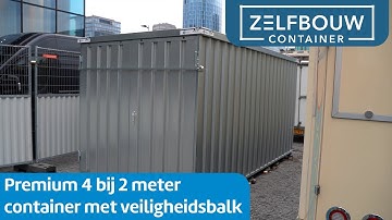 Premium 4 bij 2 meter container met veiligheidsbalk