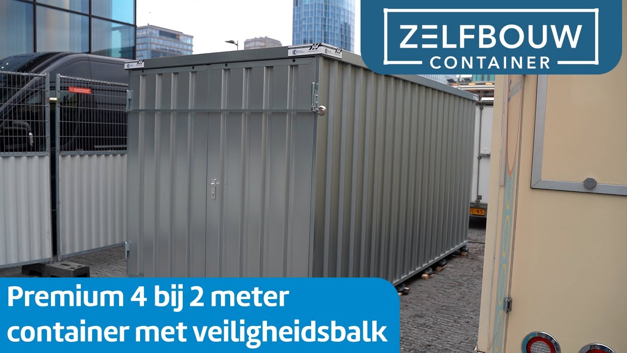 Premium 4 bij 2 meter container met veiligheidsbalk