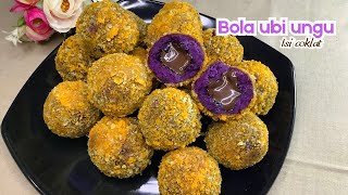 Resep bola ubi ungu isi coklat || enak dan praktis