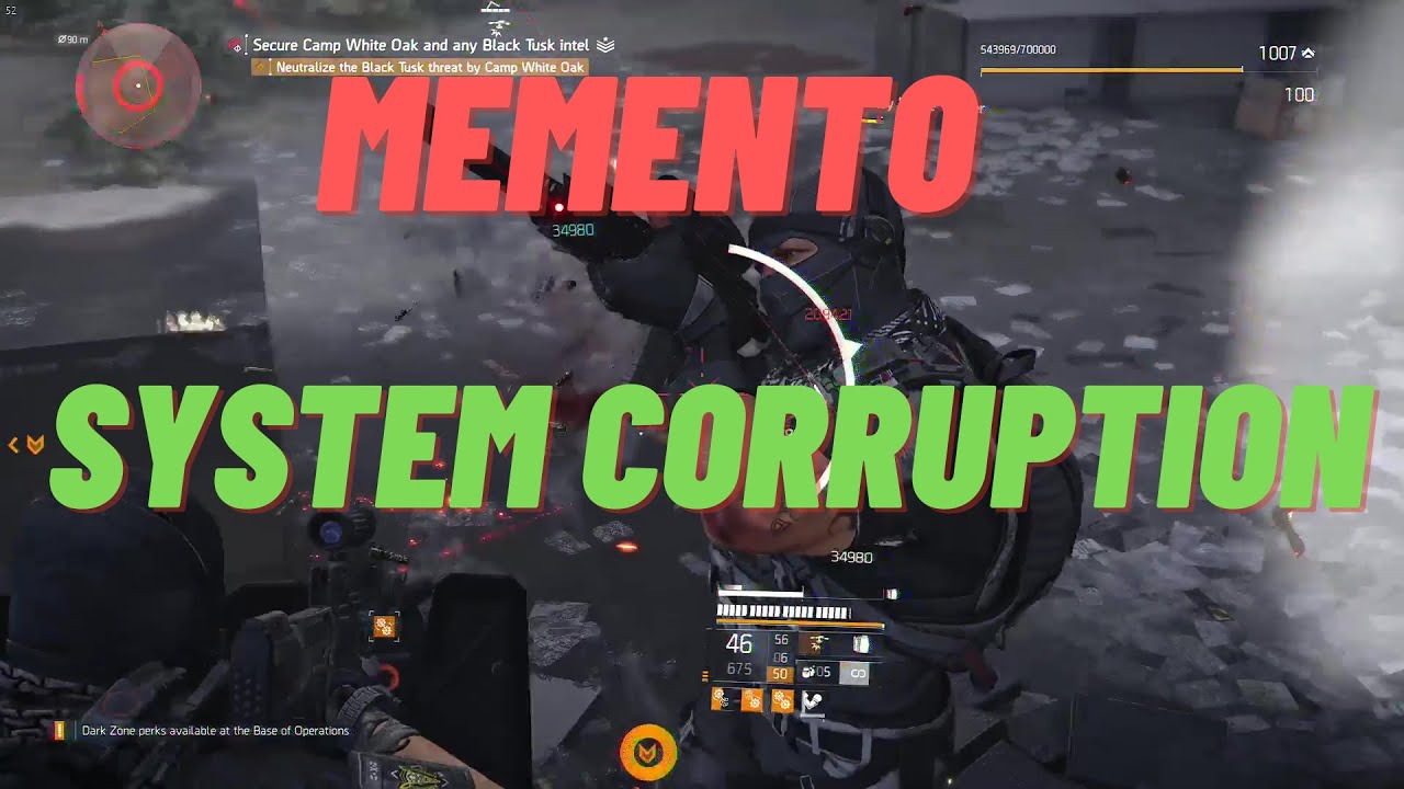 THE DIVISION 2- MEMENTO SYSTEM CORRUPTION TU11