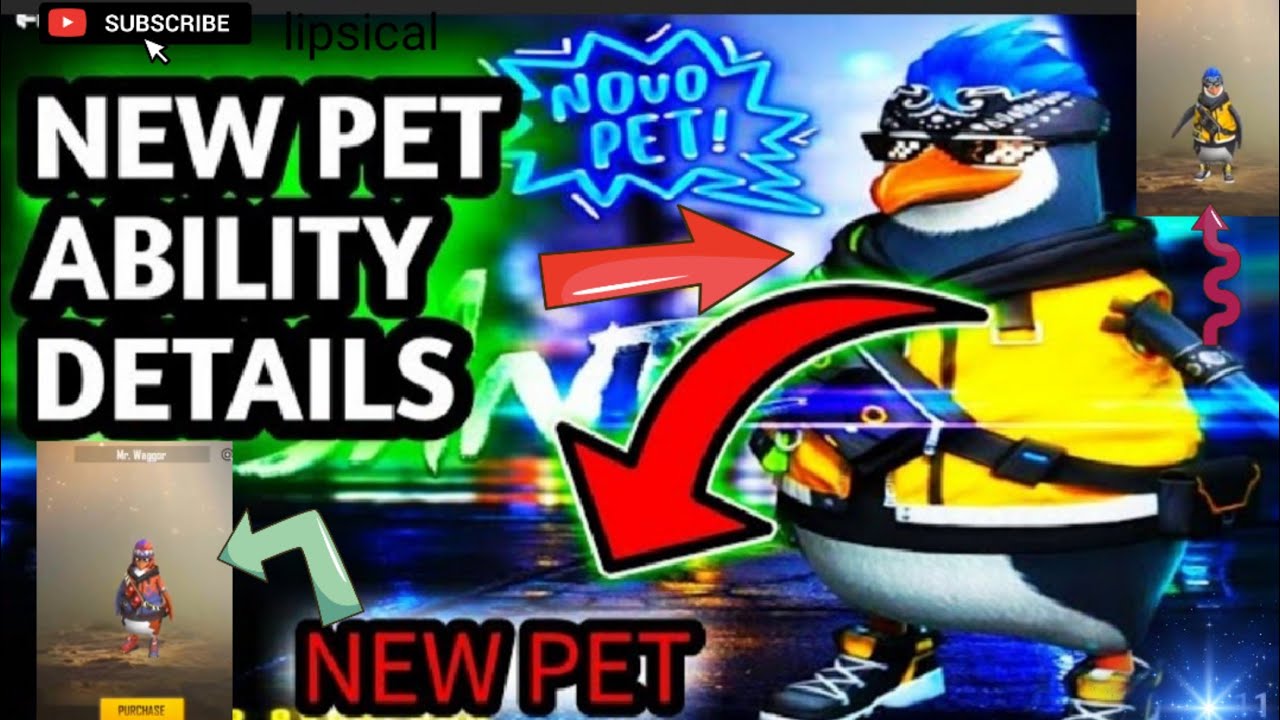 FREE FIRE PET PENGUIN ( MR WAGGOR) ABILITY FULL DETAILS ||🐧|| FREE FIRE PENGUIN SKILL || LIPSICAL