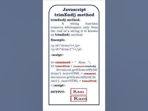 trim() end method in JavaScript #en #software #javascript #java # ...