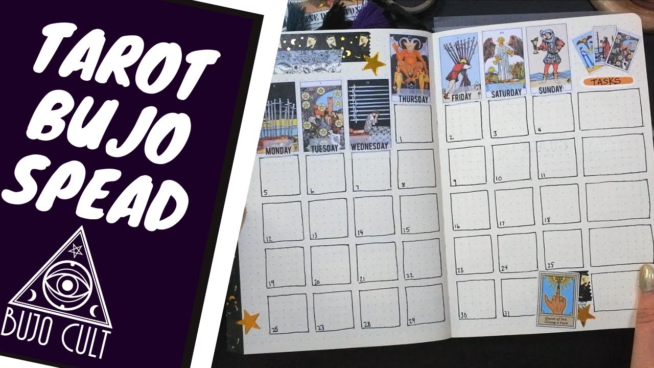 Tarot themed Bullet Journal Spread ~October 2020 Plan with Me~