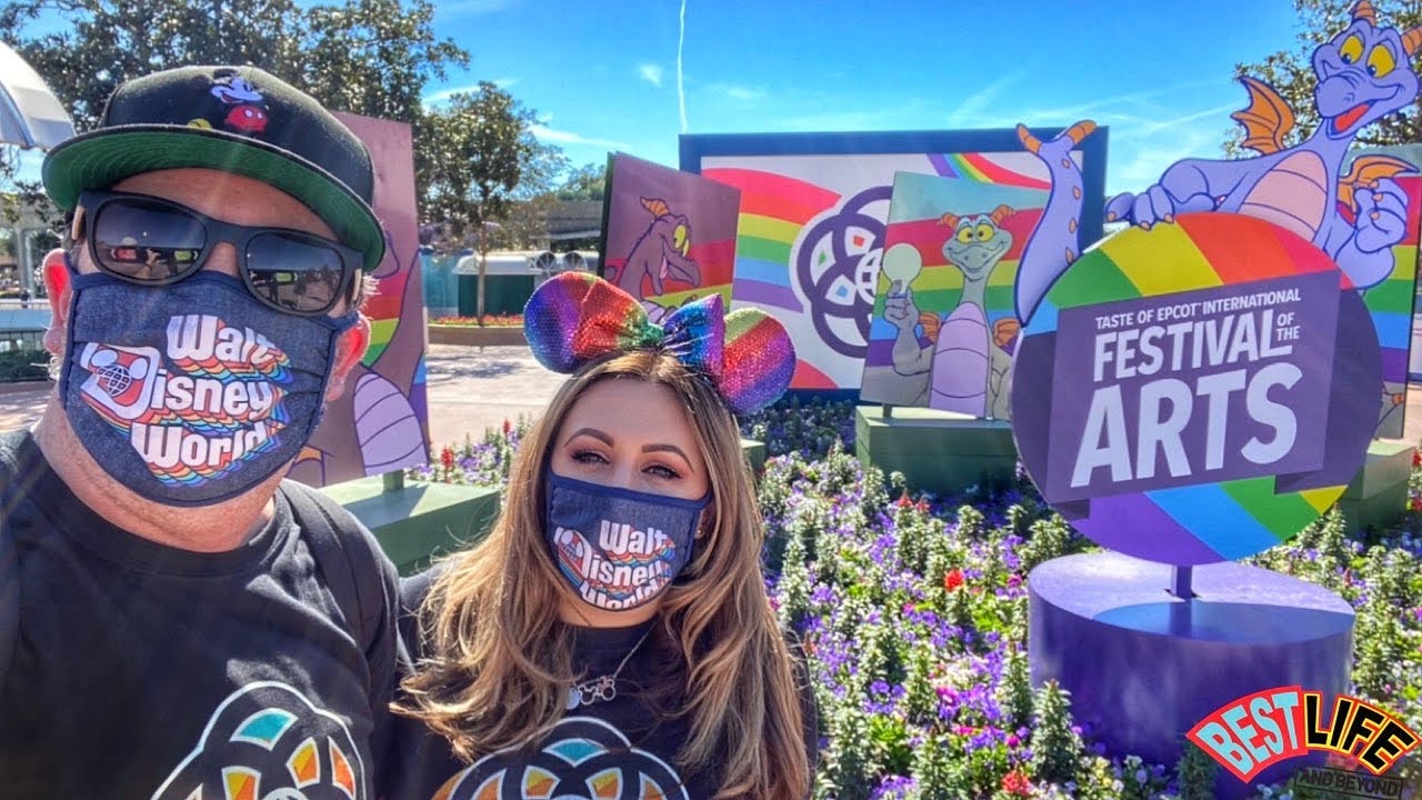 Our First Time at Epcot Festival of the Arts! Paint by Number Mural, Tasting Food, & Characters!