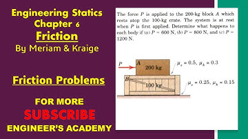 What happen to each body if P=600N. | Chapter 6: Friction | Engineers Academy