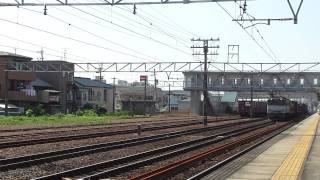 【HD】EF65-1085 貨物列車(遅れ3095レ JR貨物更新色) 清洲駅貨物専用線