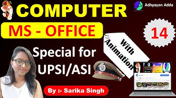 Computer Classes For SI and ASI  | Target Batch For UP SI/ASI | Class-14 | By Sarika Singh