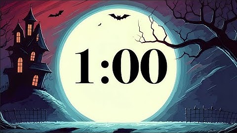 1 Minute Halloween Timer | Spooky Classroom Countdown with Fun Music, Full Moon, & Haunted House