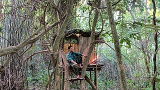 Survive in the tropical forest, build a bamboo shelter at high altitude