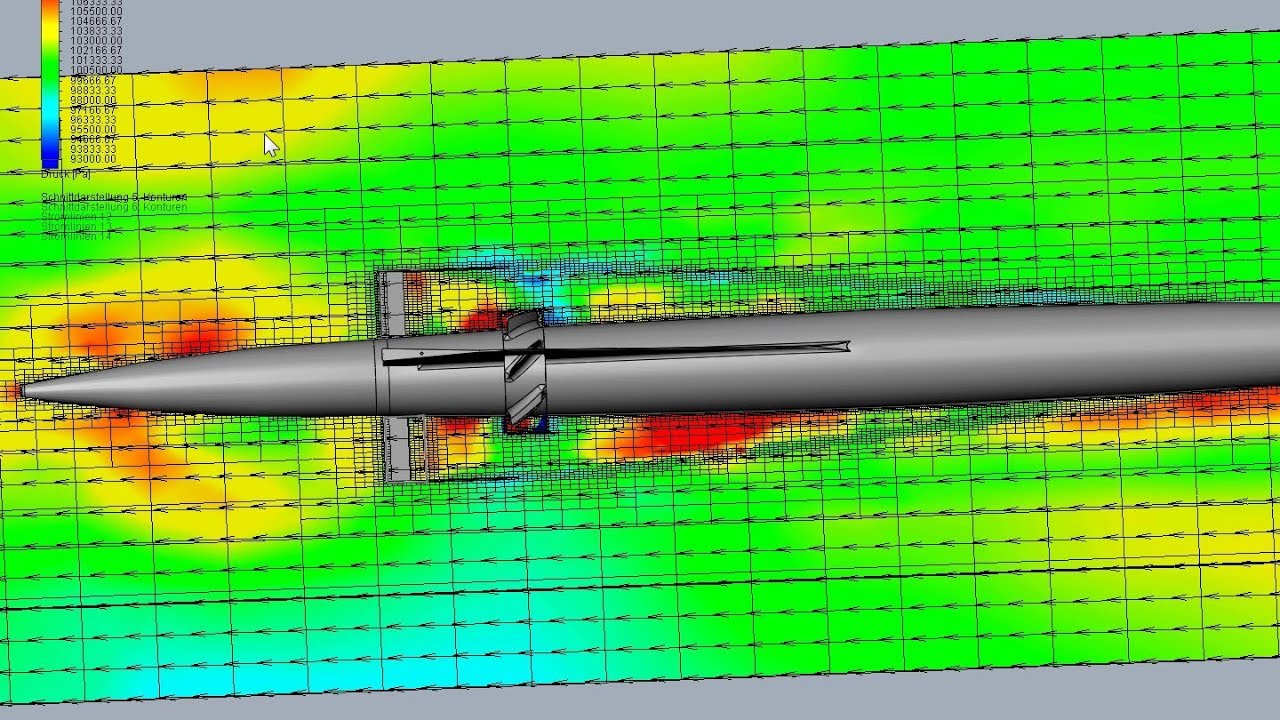 SolidWorks Flow Simulation - Full Detail Electric Speeder Simulation With Fan And Ailerons