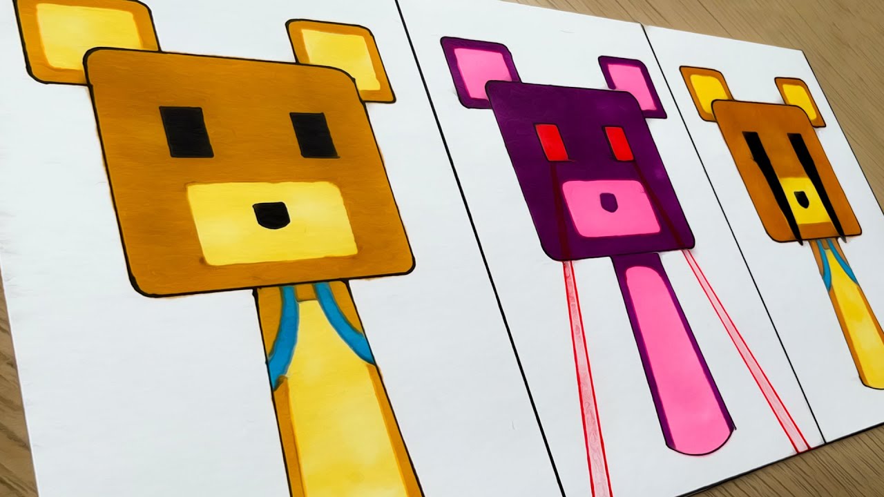 Drawing Phases in New Incredibox Sprunki OC of  Super Bear Adventure / From Phase 1 to 3