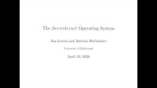 The Serverkernel Operating System
