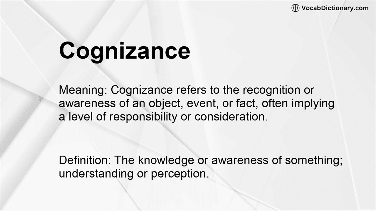 Cognizance Meaning