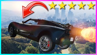 Escaping 5 Stars In A ROCKET CAR | GTA5