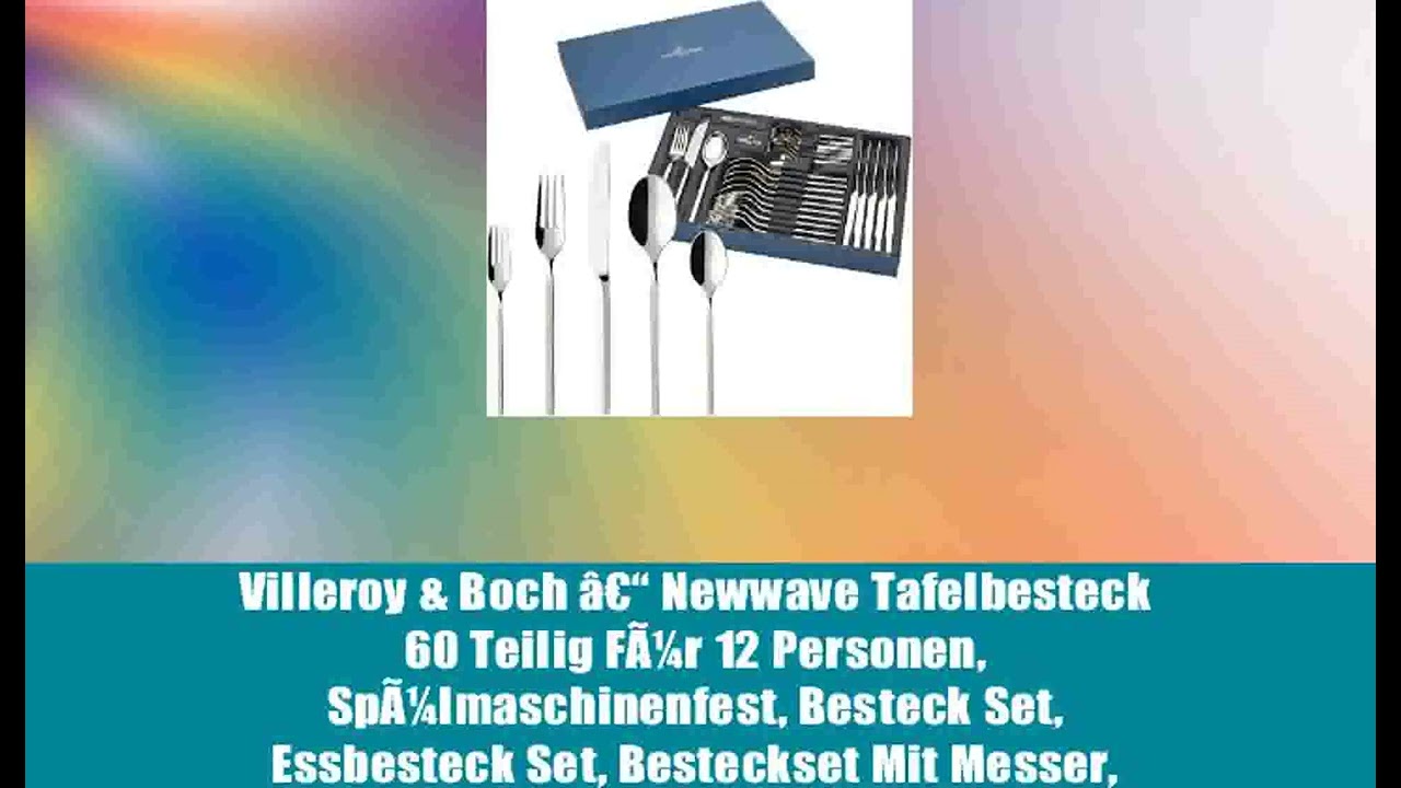 Villeroy & Boch – Newwave Tafelbesteck 60 Teilig Für 12 Personen, Spülmaschinenfest, Besteck