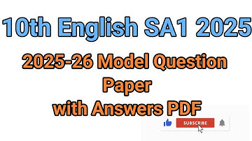 10th English SA1 mid term  question paper with answers 2025. @learneasilyhub 