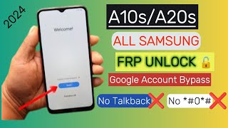 All Samsung a10s/a20s FRP BYPASS || Google Account Unlock || New Method