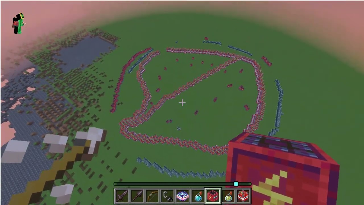 lighting a stop signed shaped giant tnt