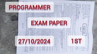 Programmer exam question paper booklet rpsc  '1st paper answer key not