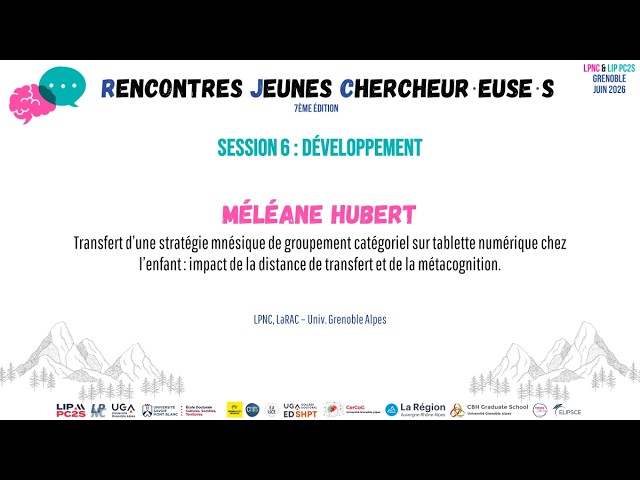 Transfert d'une stratégie mnésique de groupement catégoriel sur tablette numérique chez l'enfant