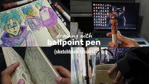 Drawing with ballpoint pen | sketchbook session 🍵