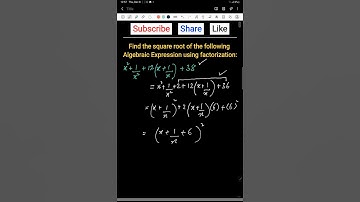 Square Root of Algebraic Expression