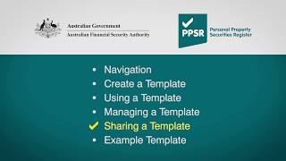 How to create a PPSR template - sharing a template (5 of 6)