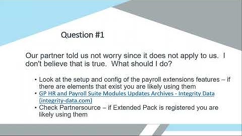 Dynamics GP HR & Payroll Suite Changes - Live Q&A