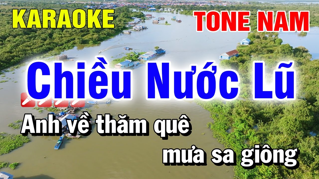 Karaoke Chiều Nước Lũ Tone Nam Nhạc Sống Beat Hay | Nguyễn Linh