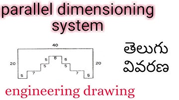 Types of dimensions used in engineering drawing explain in telugu