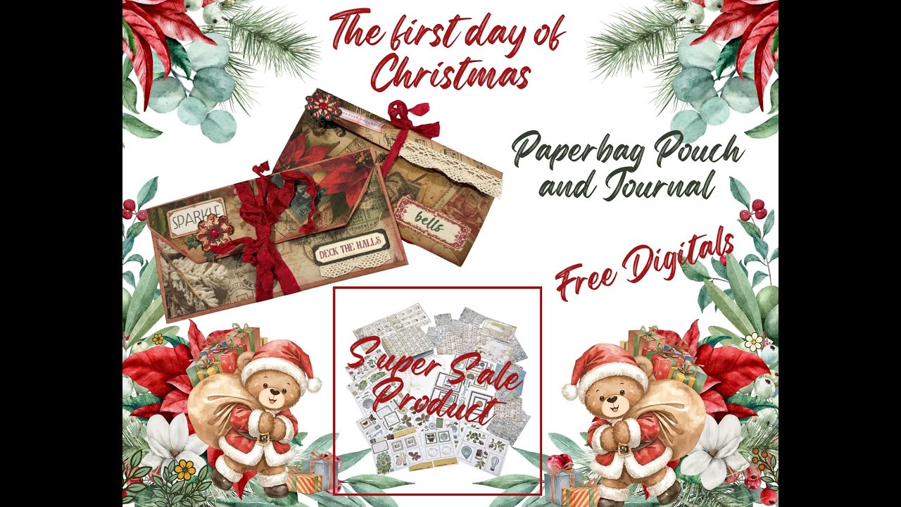 ИСПРАВЛЕНИЕ - КОЛЛАБОРАЦИЯ «12 ДНЕЙ РОЖДЕСТВА» ~ ДЕНЬ 1: БУМАЖНЫЙ ПАКЕТ, ЧЕХОЛ ДЛЯ ДНЕВНИКА И САМ...