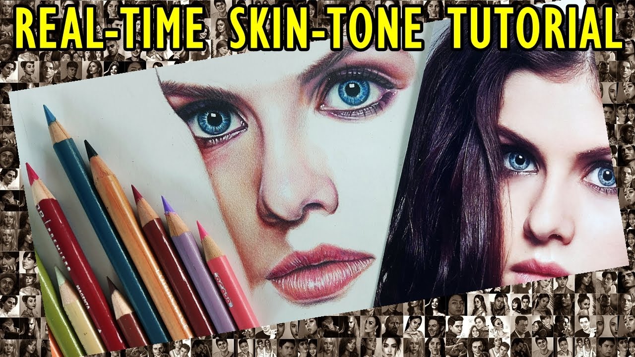 How to Draw Realistic SkinTone with PRISMACOLOR Colored Pencil (Real