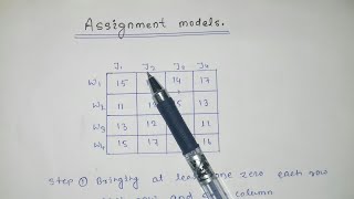 Assignment problem | Assignment problem in operation research