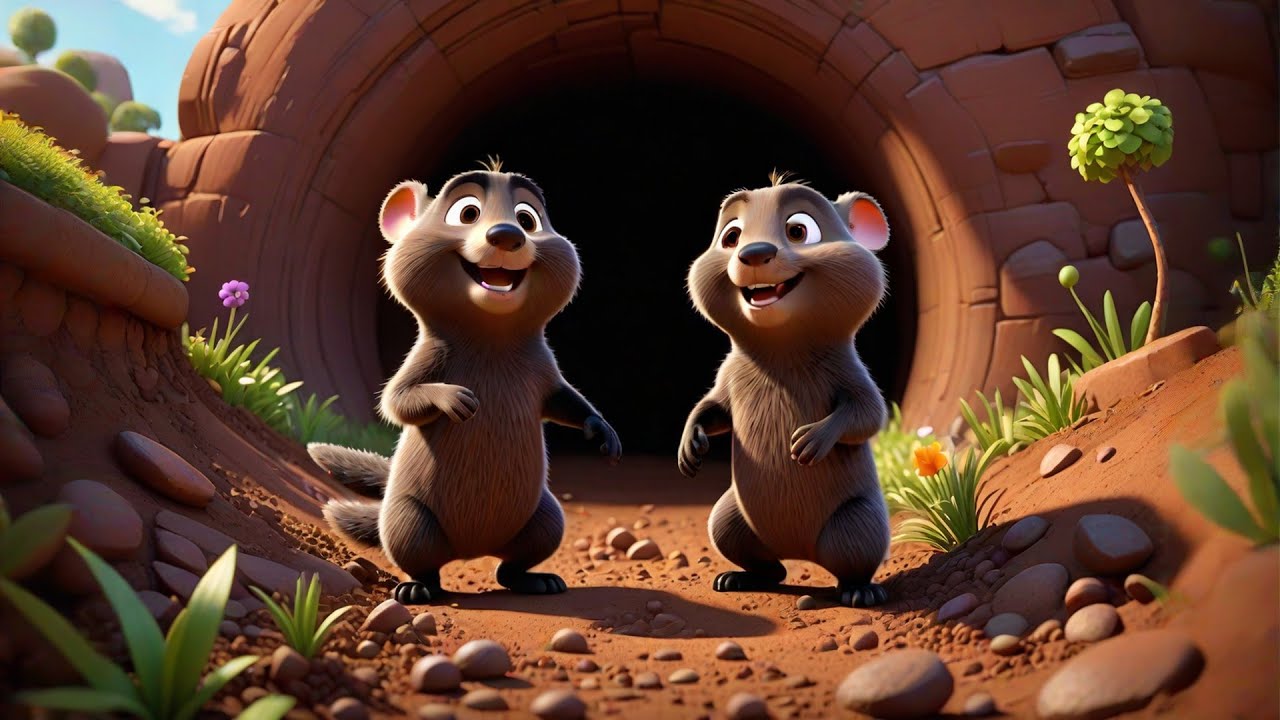 Two Squeaky Moles Dig and Giggle | Mole Song for Kids | Nursery Rhymes and Baby Songs