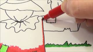 Coloring Page Halloween Scarecrow in the Pumpkin Patch for Toddlers and Preschoolers