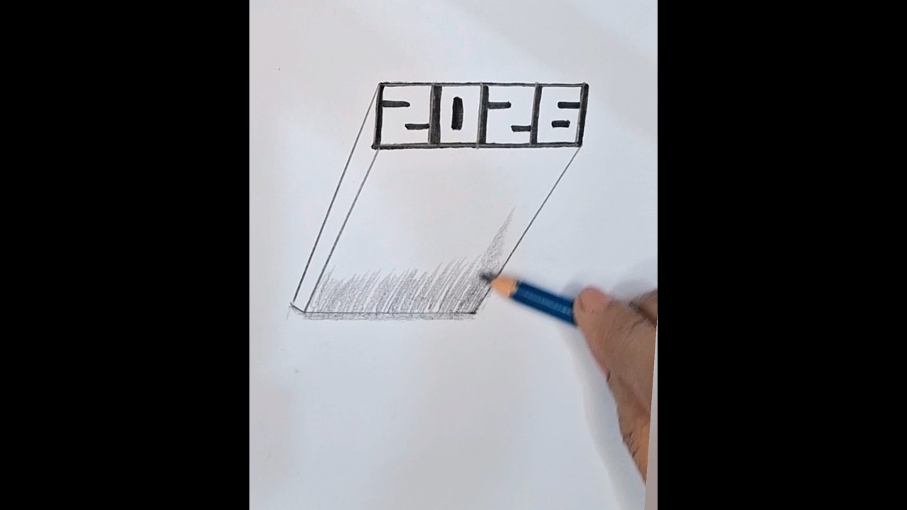 3d number illusion with pencil #drawing #3danimation #art #ytshorts