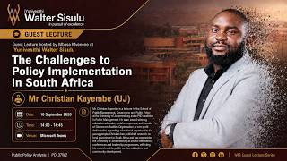 Challenges to policy implementation in South Africa | Guest Lecture