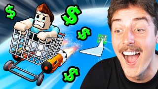 I Spent $100,000 to Reach MAX HEIGHT in Roblox Shopping Cart Simulator..
