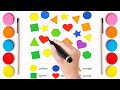 Learn Shapes and Colors for Kids | Colorful Shapes Drawing &amp; Coloring for Toddlers, Preschool Kids